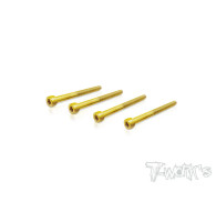 3mmx35mm Gold Steel Hex. CHC Screws (4pcs) - T-WORKS - GSS-335HH