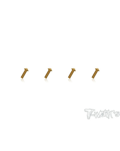 4mmx18mm Gold Steel UFO Screws (4pcs) - T-WORKS - GSS-418U