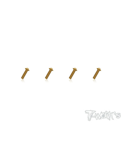 4mmx20mm Gold Steel UFO Screws (4pcs) - T-WORKS - GSS-420U