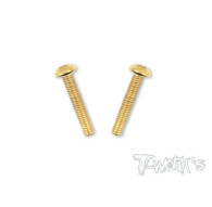 4mmx22mm Gold Steel Button Head Screws (2pcs) - T-WORKS - GSS-422B