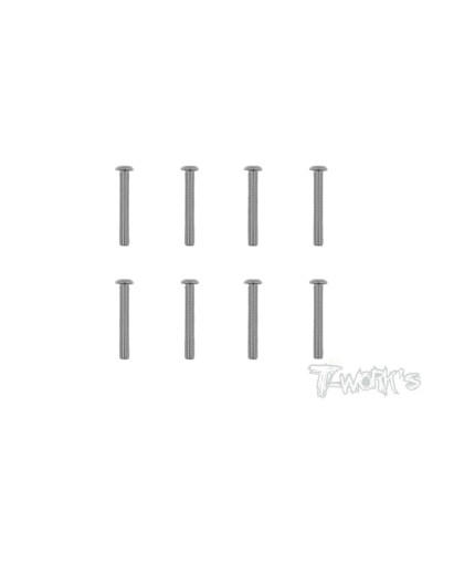 3mmx20mm Nickel Button Head Screw (8pcs) - T-WORKS - NSS-320B