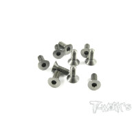 Screws NICKEL FHC 4x8mm (10) - T-WORKS - NSS-408C