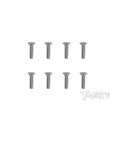 Screws NICKEL FHC 4x16mm (8) - T-WORKS - NSS-416C