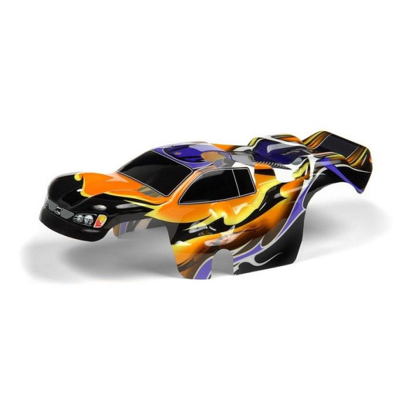 BODY 1/18 NITRO TRUCK - PAINTED & TRIMMED - DRAGONFIRE - ORANGE - 389