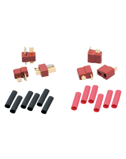 T-Plug connectors heatshrink (3 x Female 3 x Male) - LRP - 65831