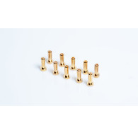 4mm Gold connectors - WorksTeam - 14mm length (10 pcs.) - LRP - 65950