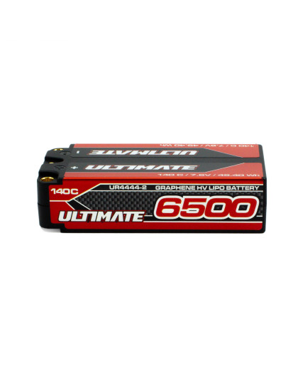 GRAPHENE HV LiPo SHORTY 6500 7.6V 140C 5mm TUBES -ULTIMATE - UR4444-2