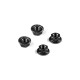 Ecrous alu 4mm cranté et épaulé - Noir (4) - HUDY - 296541-K