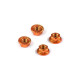 ALU NUT M4 WITH SERRATED FLANGE - ORANGE (4) - HUDY - 296541-O
