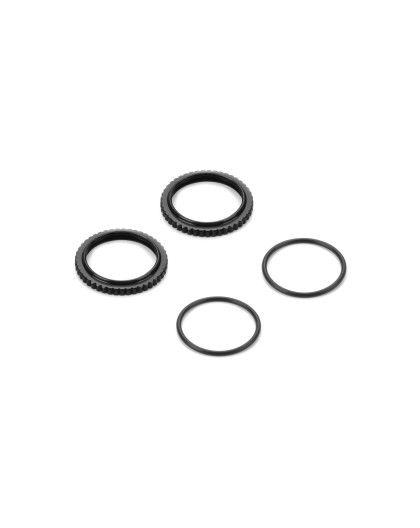 XLP2 ALU SHOCK ADJUSTABLE NUT - BLACK (2) - XRAY - 308047