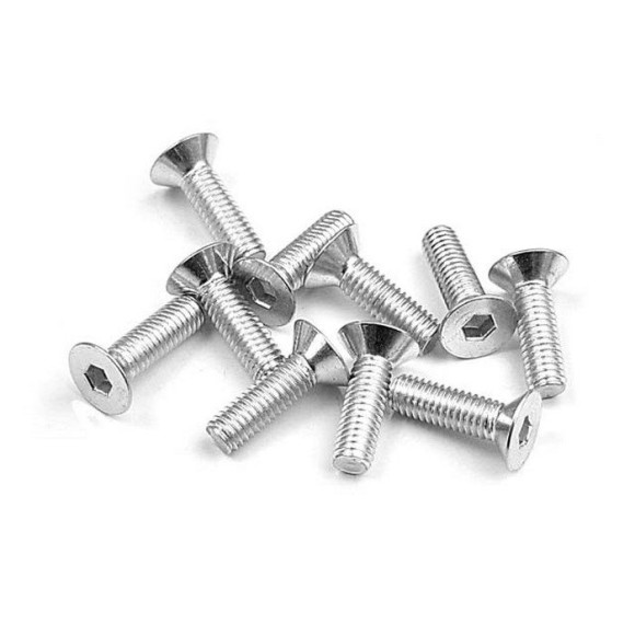 HEX SCREW SFH M3x10 - SILVER  (10) - 904310 - XRAY