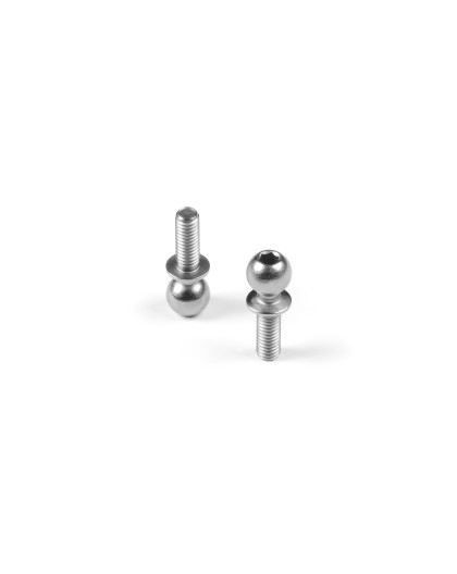 HARD STEEL BALL END 5.4MM WITH THREAD 8MM -NICKEL (2) - XRAY - 362658 HARD STEEL BALL END 5.4MM WITH THREAD 8MM -NICKEL (2) - XRAY - 362658