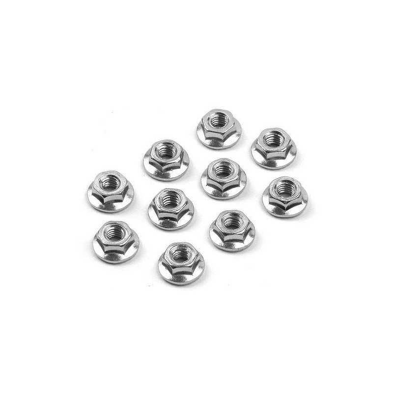 Nut M4 With Serrated Flange  (10) - XRAY - 960240