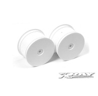 4WD REAR WHEEL AERODISK WITH 14MM HEX - WHITE (2) - 369911 - XRAY