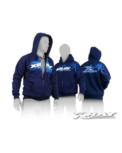 XRAY SWEATER HOODED WITH ZIPPER - BLUE (S) - XRAY - 395600S