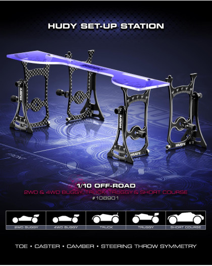 HUDY SET-UP STATION FOR 1/10 OFF-ROAD CARS - HUDY - 108901 HUDY SET-UP STATION FOR 1/10 OFF-ROAD CARS - HUDY - 108901