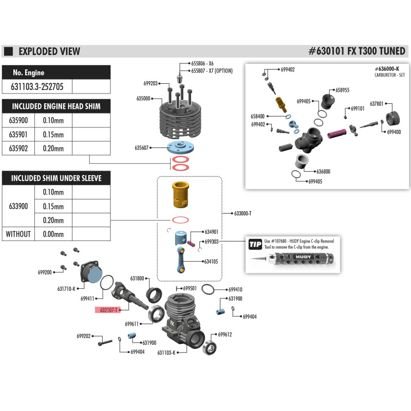 T300 CRANKSHAFT TUNED - FX - 632107-T