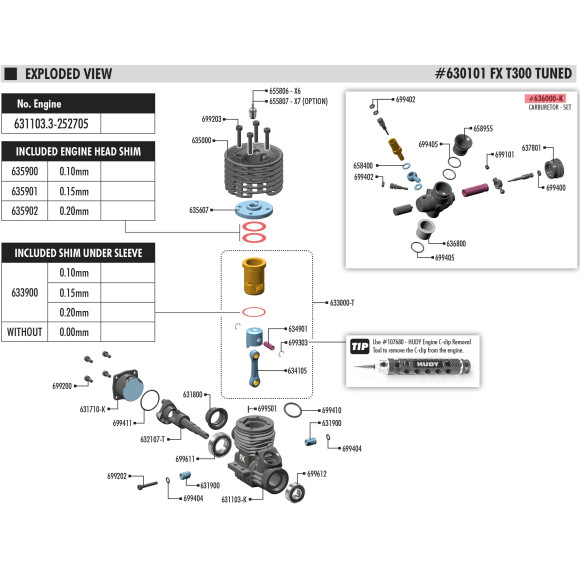 T300 CARBURETOR - BLACK - SET - FX - 636000-K