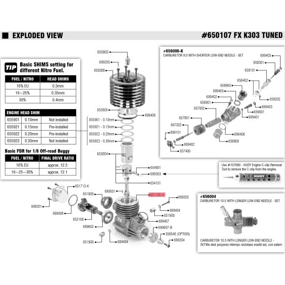 K303 CRANKCASE - BLACK - FX - 651105-K