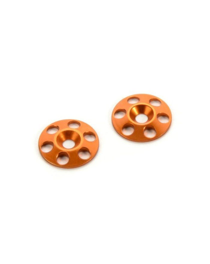 Rondelles Alu pour aileron Orange (2) - HUDY - 293561-O Rondelles Alu pour aileron Orange (2) - HUDY - 293561-O