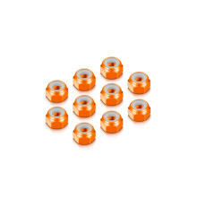 Ecrous alu 4mm Orange (10) - HUDY - 296540-O