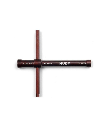 CROSS WRENCH GLOWPLUG 8MM / CLUTCHNUT 10MM - LONG - 107581 - HUDY