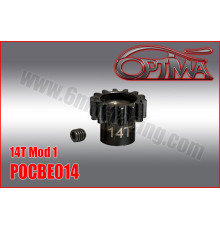 Pignon moteur acier 14 dents M1.0 - D5.0mm - OPTIMA - POCBE014
