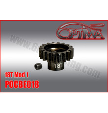 Pignon moteur acier 18 dents M1.0 - D5.0mm - OPTIMA - POCBE018