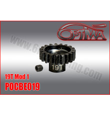 Pignon moteur acier 19 dents M1.0 - D5.0mm - OPTIMA - POCBE019