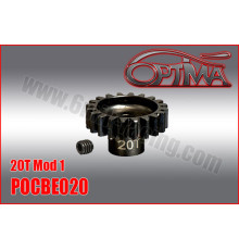 Pignon moteur acier 20 dents M1.0 - D5.0mm - OPTIMA - POCBE020