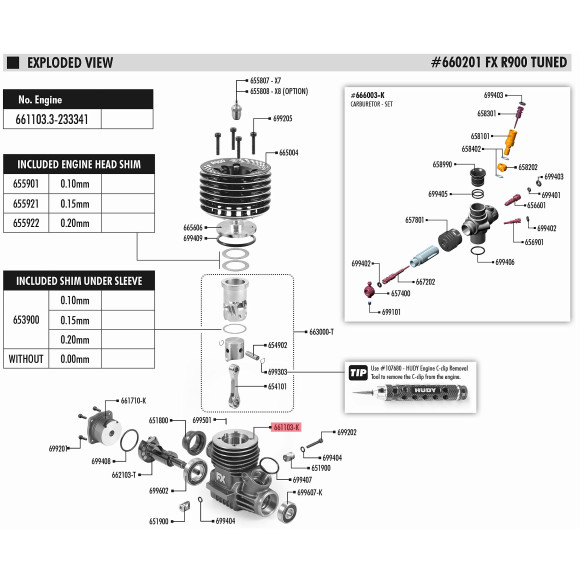 R900 CRANKCASE - BLACK - FX - 661103-K