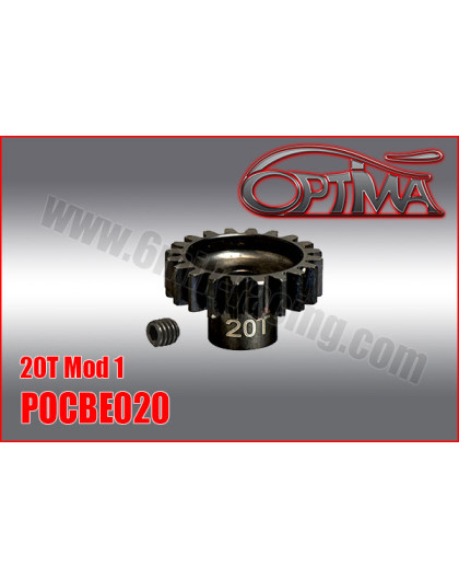 20t 1/8th Pinion 5mm Bore Mod 1 - OPTIMA - POCBE020