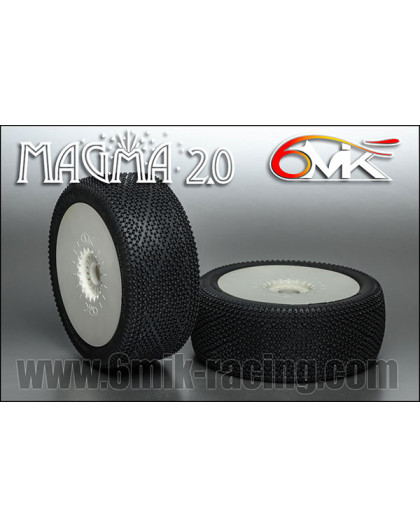 Pneus TT 1/8 Magma 2.0 - XS collés sur jantes (2) - 6MIK - TU16XS