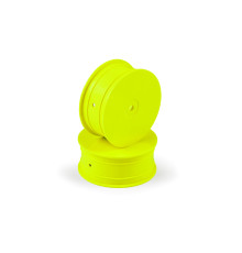 Jantes TT 1/10 avant 4WD - Jaune (2) - HUDY - 803230-Y