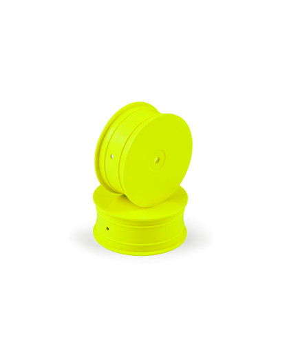 Jantes TT 1/10 avant 4WD - Jaune (2) - HUDY - 803230-Y