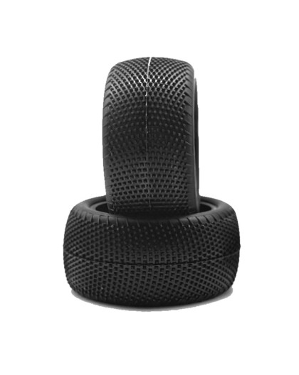 PAIR OF 1/10 TYRES V2 CARPET 4WD/2WD REAR SOFT/MEDIUM - HOT RACE