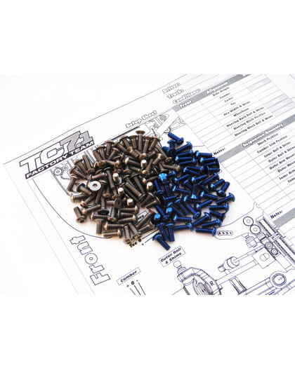 Kit de visserie titane/alu hexagonale RC10TC7.1 - HIRO SEIKO - 48086