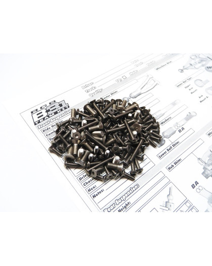 Kit visserie titane hexagonale RC8 B3.1 (118pcs) - HIRO SEIKO - 48180