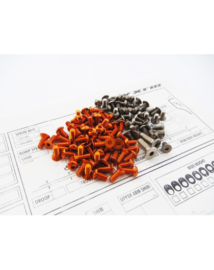 Kit visserie titane/alu hexagonale X1'18 Orange - HIRO SEIKO - 48209