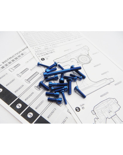 Kit de visserie alu M17 Bleu foncé - HIRO SEIKO - 48408