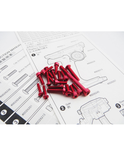 M17 Light Weight Screw Set [Red] - 48409 - HIRO SEIKO