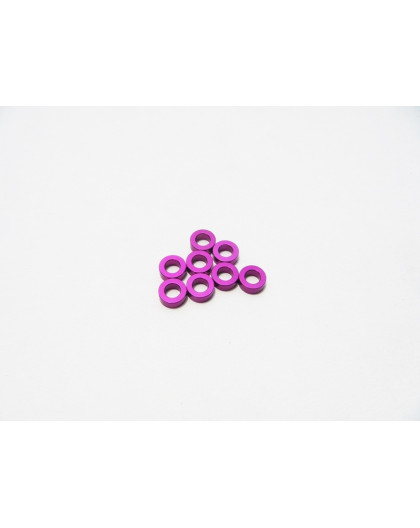 Rondelles alu 3mm 2.0mm (8) Violet - HIRO SEIKO - 48468