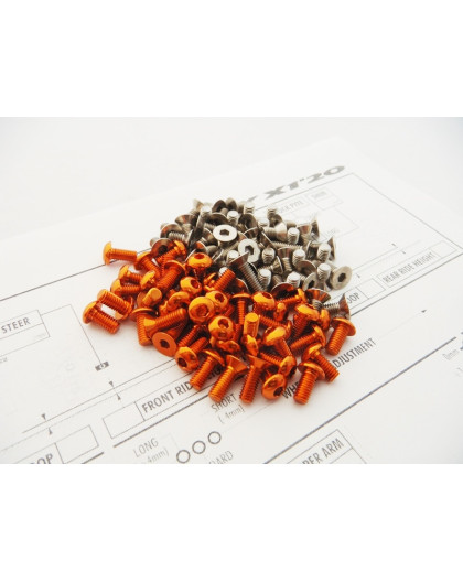  T1'20 Titan/Alum Hex Socket Screw Set [Orange] - 48596 - HIRO SEIKO