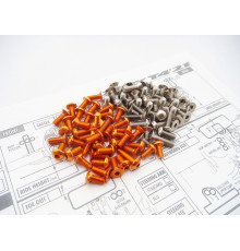 Kit visserie titane/alu hexagonale Orange T4'21 - HIRO SEIKO - 48634