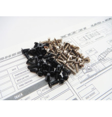 X12'21 Titan/Alum Hex Socket Screw Set Black - HIRO SEIKO - 48627