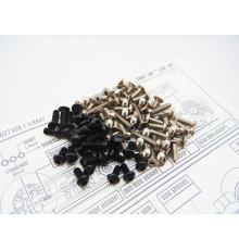 X1'21 Titan/Alum Hex Socket Screw Set Black - 48638 - HIRO SEIKO