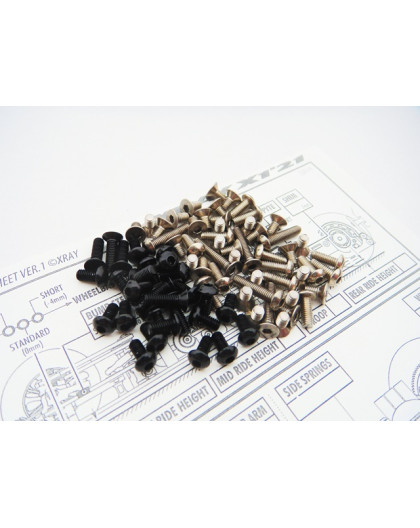 Kit visserie titane/alu hexagonale Noir X1'21 - HIRO SEIKO - 48638