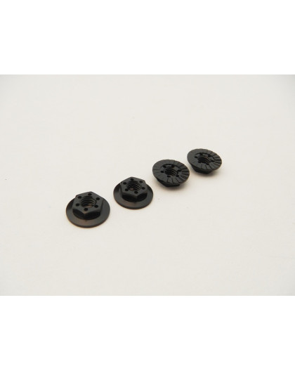 4mm Alloy Serrated Wheel Nut Black - HIRO SEIKO - 48670