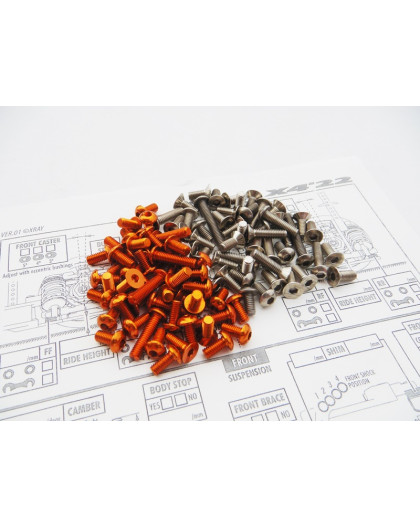 X4 Titan/Alum Hex Socket Screw Set Orange - HIRO SEIKO - 48675