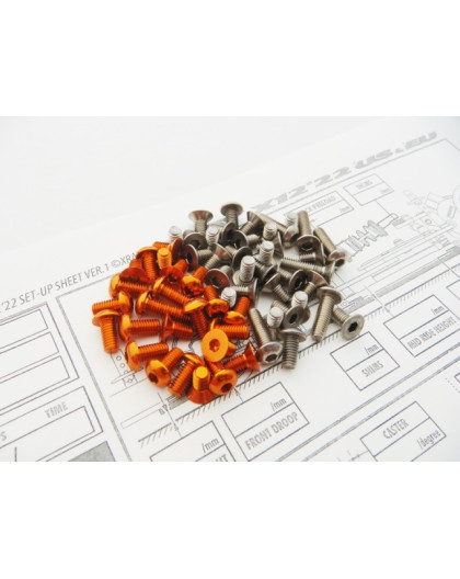 X12'22 Titan/Alum Hex Socket Screw Set Orange - HIRO SEIKO - 48686